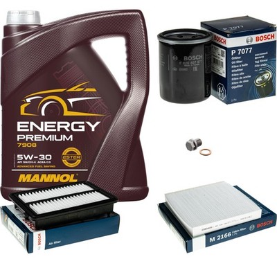 BOSCH Inspektionpaket 5 L MANNOL Energy Premium 5W-30 für Honda CR-V IV 2.0 AWD