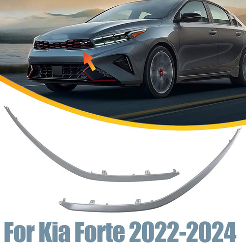 For Kia Forte 2022-2024 Silver Left Right Side Front Bumper Grille Molding Trim