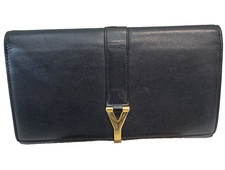 Saint Laurent YSL Wallet Black Calfskin Leather Classic Long Continental Clutch