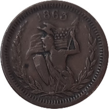 RARE 1863 Erhardt & Raps Auctioneers Racine Wis. Civil War Token Coin Cent Penny