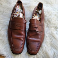 PRADA MEN SHOES LOAFERS SIZE 7.5 BROWN COLOR