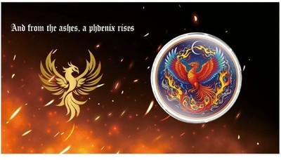1 oz .999 Fine Copper Phoenix Colorized Copper in Blister Pack
