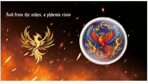 1 oz .999 Feinkupfer Phönix coloriertes Kupfer im Blister 5.000 Auflage - Bild 1 von 3