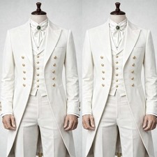 Vintage Victorian Tailcoat Men's Suits Double Breasted Wedding Dinner Party Prom