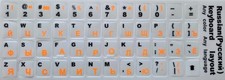 Russische  Tastaturaufkleber Weiss /Schwarz  /Orange Nr.14 Sofortversand