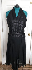Vintage Jessica Howard Black Flowy Sleeveless Cocktail Dress, 6