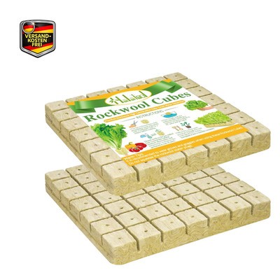 Rockwool Anzucht Würfel 4x4x4cm 98 Stück Erdlose Kult