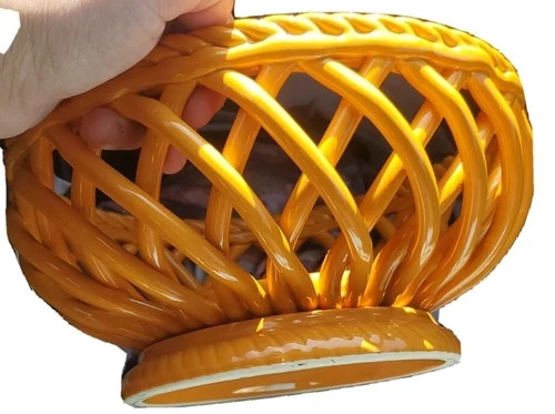 Espana Lattice Weaved Ceramic Hot/Cold 10" Bowl/Bread Gold Espana Lifestyle.