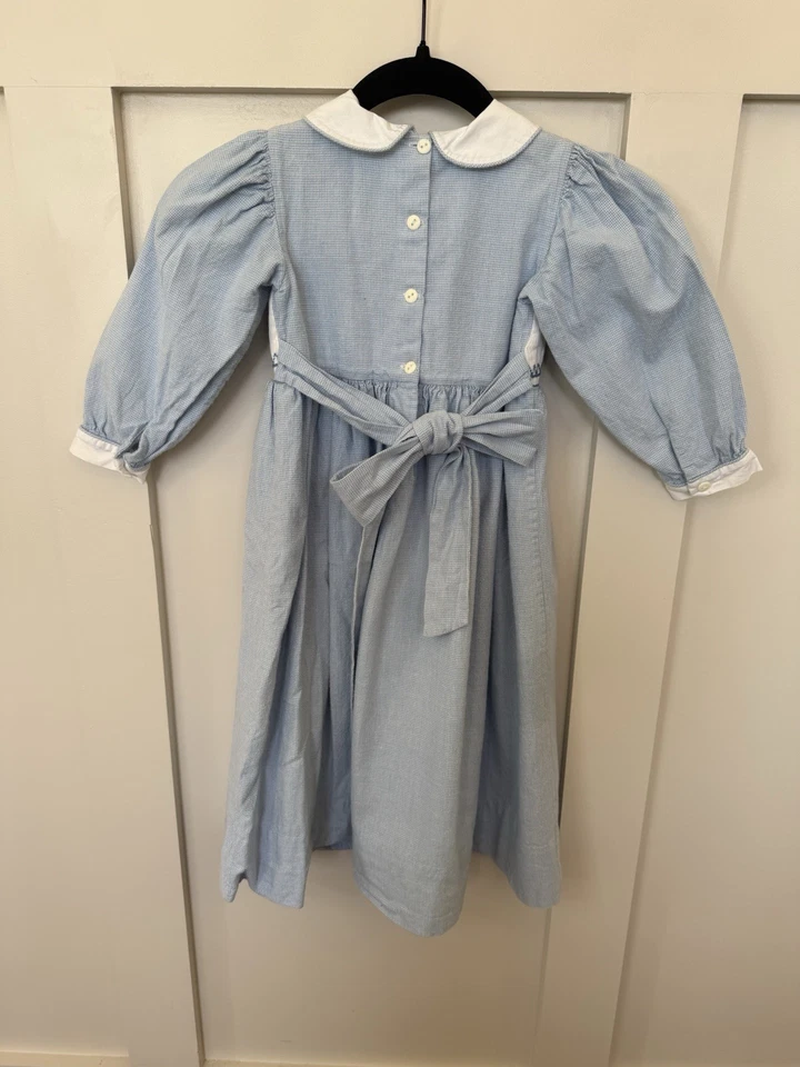 Vintage Strasburg Two Embroidered Bears smocked Puff sleeve dress lined size 4 - Image 3 of 4