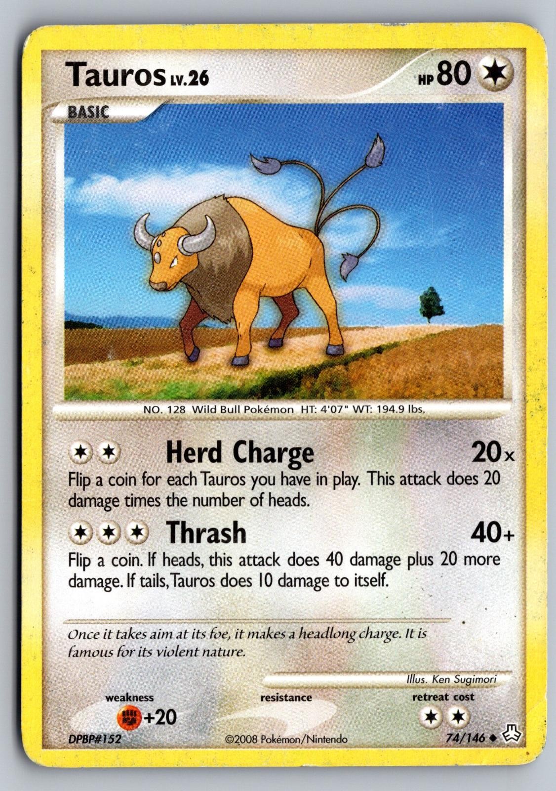 Tauros 74/146 Uncommon Legends Awakened Pokemon Heavily Played