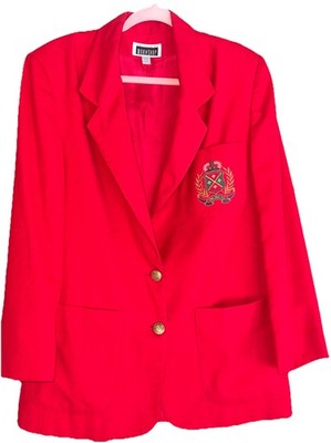 Vtg Women s Blazer Jacket Red 10 1992 Spiegel  USA Insignia Prep School College