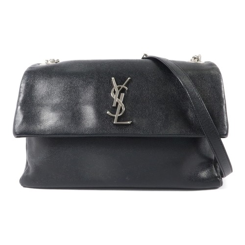 SAINT LAURENT YSL West Hollywood Medium Shoulder Bag 471487 Calfskin Black