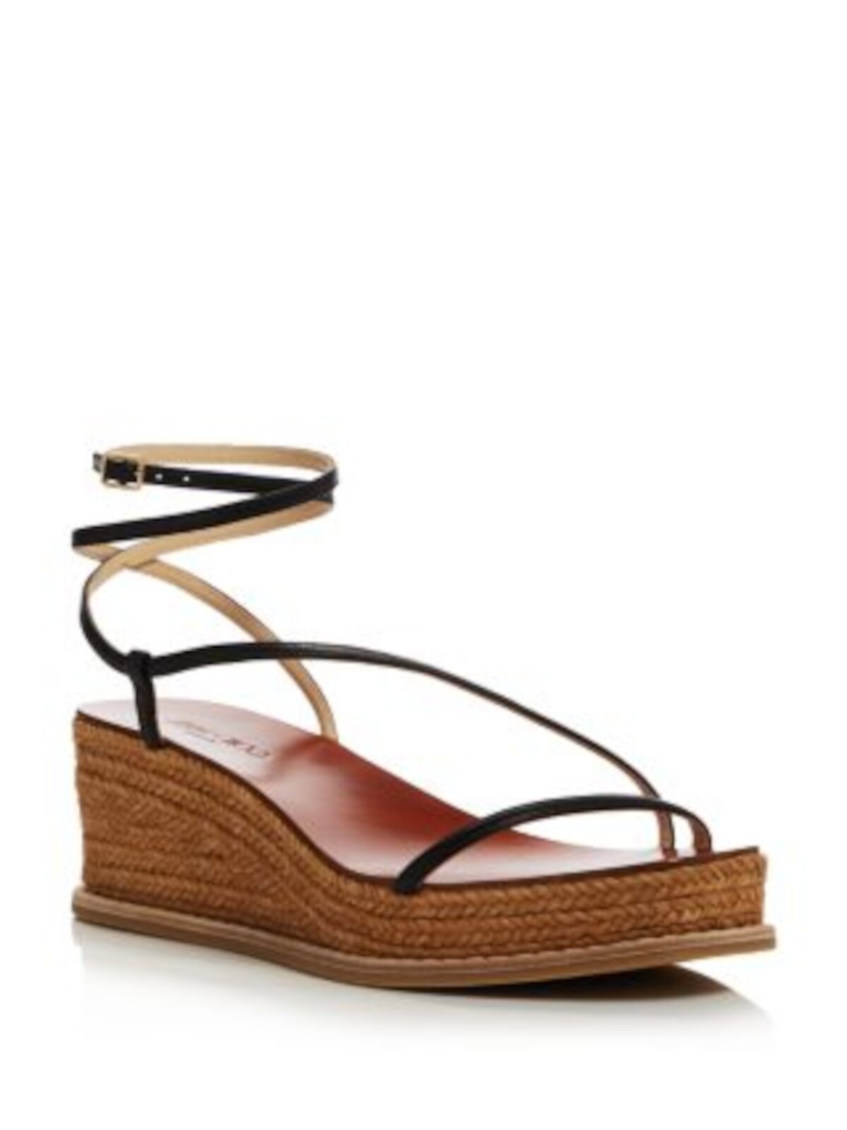 JIMMY CHOO Womens Black Drive 60 Square Toe Wedge Leather Espadrille Shoes 405 46090₽
