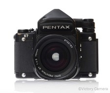 Pentax 6x7 67 MLU Camera w/ Metered Prism w/ 75mm f4.5 Lens EXC