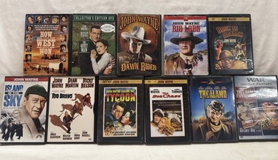 John Wayne DVD Movie Lot of 11: The Alamo, Rio Bravo, Sea Chase, Dawn Rider