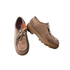 90s Mudd Chunky Taupe Suede Leather Platform Shoes