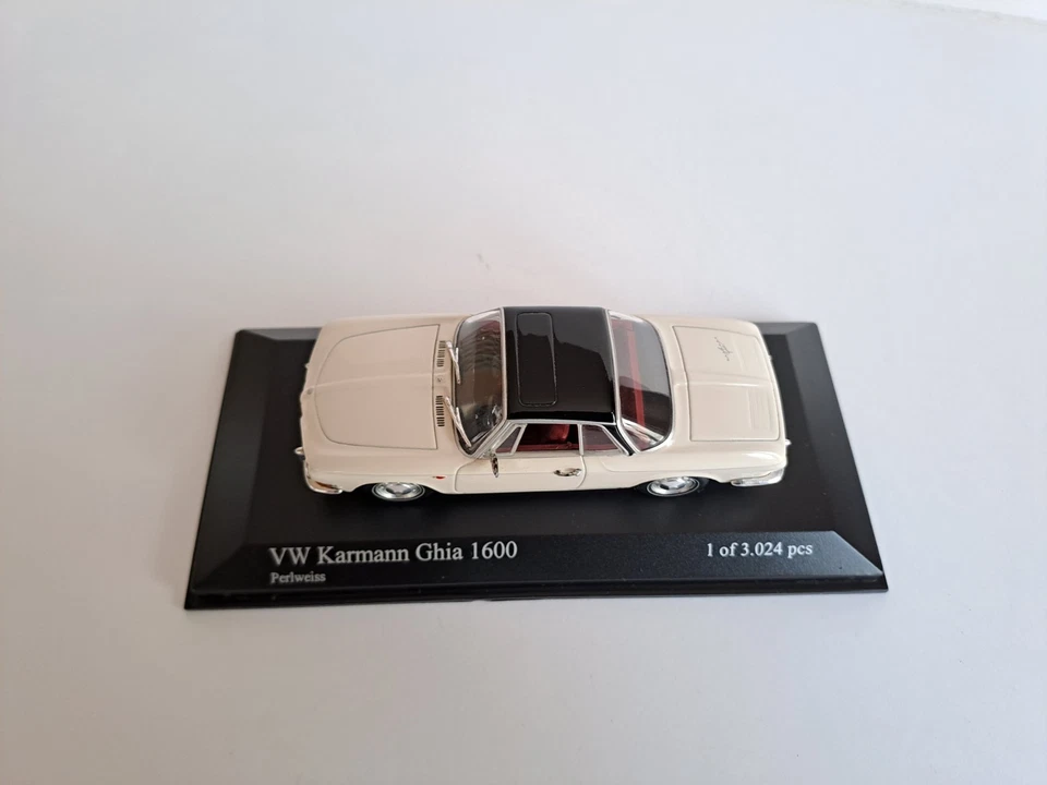 MiniChamps 1:43 430 050220 VW KARMAN GHIA 1600 White - Immagine 2 di 4