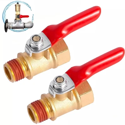 SHOPTRENDYS 2PCS 3/8" Male Female NPT Brass Ball Valve for Water Pipe Fitting Air Compressor
