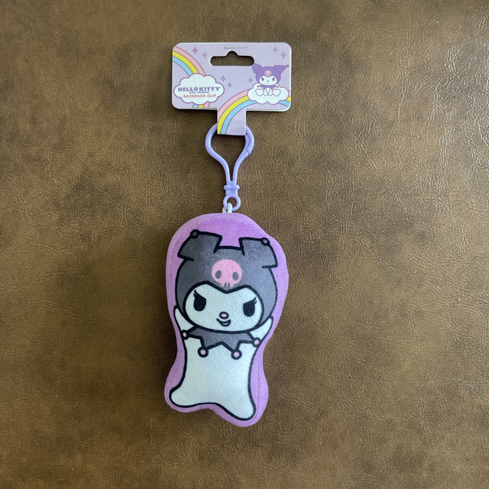 Kuromi Sanrio Hello Kitty Plush Backpack Clip Keychain NWT 2023 New Purple