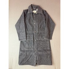 Vintage Brassada Black Denim Duster Western Outerwear Unisex Medium USA Made