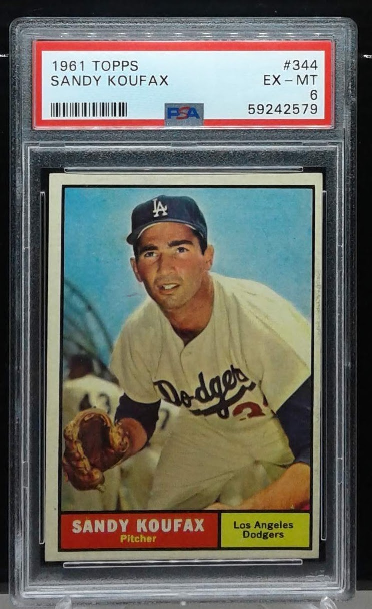 1961 Topps #344 Sandy Koufax Los Angeles Dodgers PSA 6 EX-MT HOF