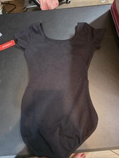 Capezio Women  s Dance Leotard Black Size Medium Short Sleeve