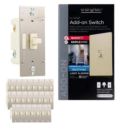 Enbrighten Almond Add-On Switch Quickfit Simplewire Z-Wave/Zigbee Not A Stand