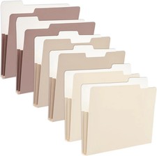 6 Pack Extra Capacity File Folders Letter Size Accordion Decorative File Folder