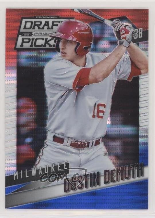 2014 Prizm Perennial Draft Picks Red White & Blue Pulsar Dustin DeMuth #52 0d2