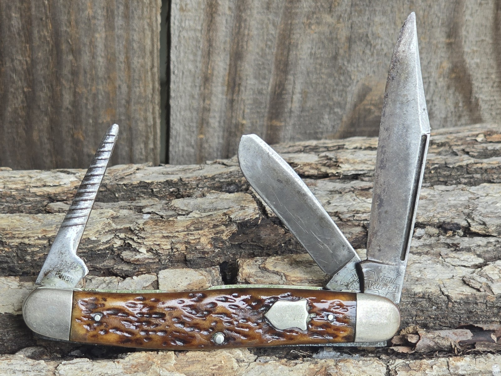 KEEN KUTTER 1940-60 K734331/2 LARGE STOCKMAN KNIFE SPRIAL PUNCH BLADE
