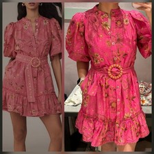 M Farm Rio Short-Sleeve Button-Front Mini Dress