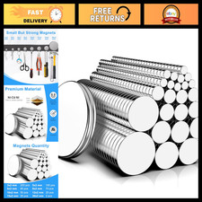 600 Pack Small Round Magnets - 8 Sizes, Strong Magnetic Hold, Craft  Office Use