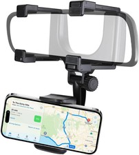 Car Rear View Mirror Phone Mount, 360 Rotatable Clip-On Holder Size: Style 1