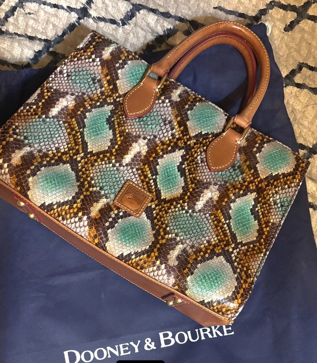 Dooney And Bourke Janine Python Satchel (green) - image 9