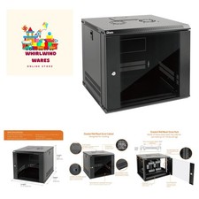 9U Wall Mount Server Cabinet IT Network Rack Enclosure Lockable Door and Side...