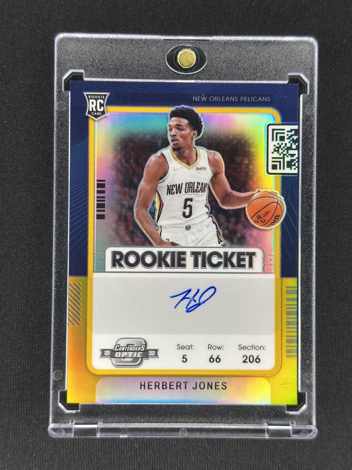 HERBERT JONES 2021 Panini Contenders Optic #108 Rookie Gold AUTO /10 Pelicans
