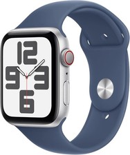 Apple Watch SE 2nd Gen GPS LTE - 44MM - Silver Aluminum Case - Denim Sport Band
