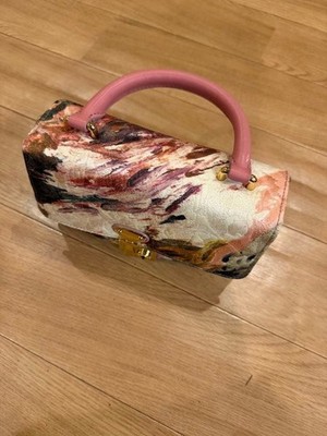 Dolce Gabbana Top Handle Bag Floral Multicolor Pink Handle Gold