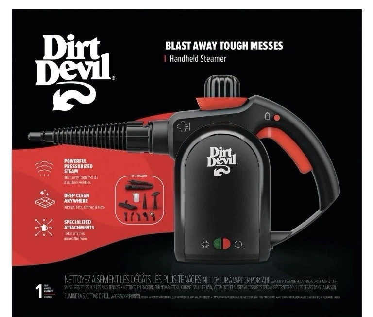 Dirt Devil Handheld Steamer w/precise steam control & 5 special attachments 🆕