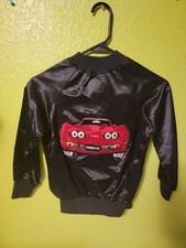 Hot Wheels Youth Boys Satin Jacket Corvette Made In USA Vintage 1980s Rare Coat