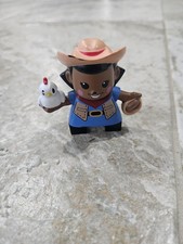 LITTLE TIKES Waffle Blocks Farm Buddies Figure Toy Farmer Garden Girl W/ Chicken