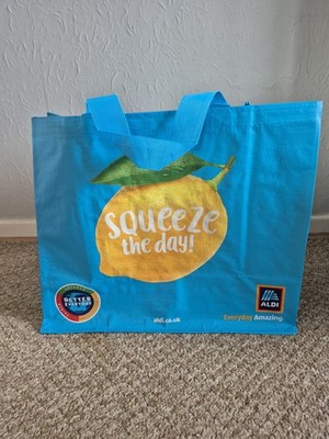 Aldi Wiederverwendbare Einkaufstasche fürs Leben - Blau / Squeeze the Day