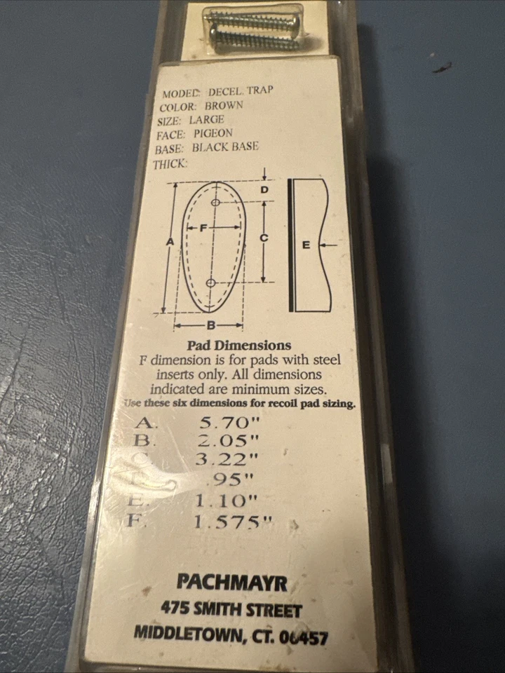 Pachmayr recoil pad Decel. Trap model D550B-L-P-Bn P/N 01302 large Pigeon Face - Image 3 of 4