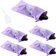 4 Pack Shoe Bags for Travel Satin Fabric Shoe Bag with Drawstring for Men Women