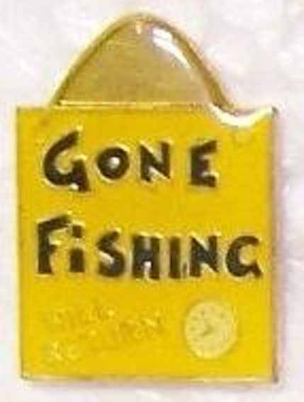 Fisherman Gone Fishing Hat Lapel Pin Push Pin Sports Design  -image
