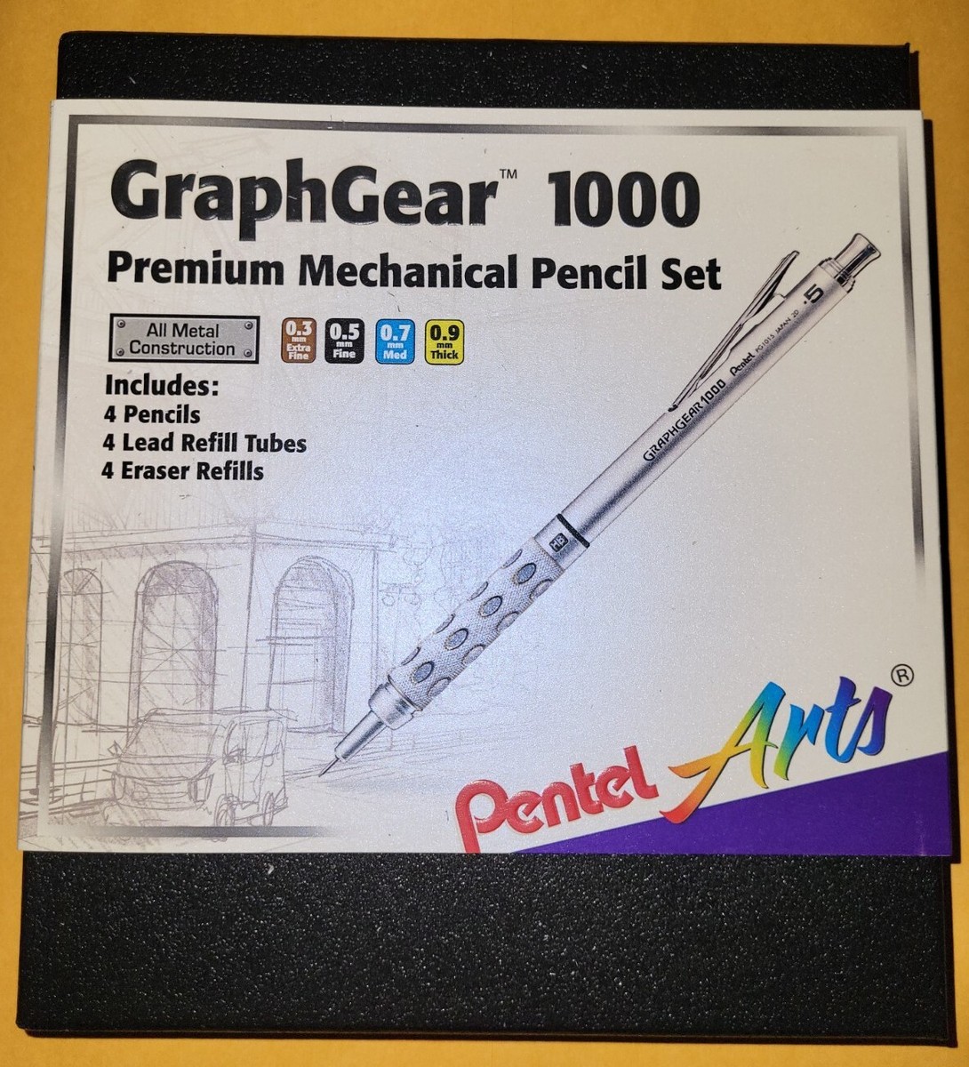 Pentel Arts GraphGear 1000 Premium Mechanical Pencil Set 26196