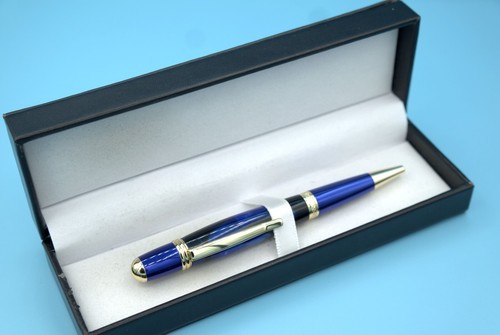 Estilo Sierra - bolígrafo prisma en azul y oro con perla negra y azul - Imagen 8 de 11