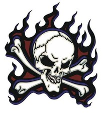 Autoaufkleber Sticker Totenkopf Flammen Aufkleber