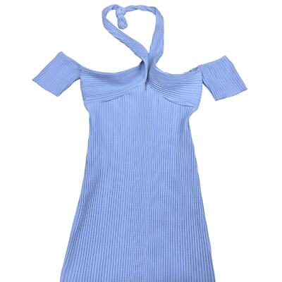 zara ribbed halter dress Knit Halter Open Back Dress – Naked Wardrobe main image 0