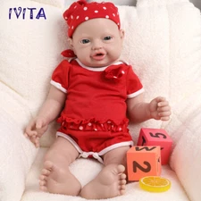 IVITA 23''Big Girl Reborn Baby Doll Newborn Full Silicone Big Doll Kids Gifts